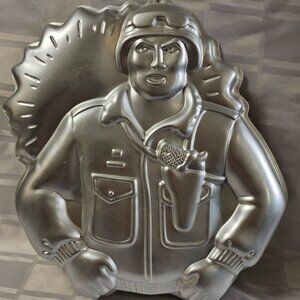 1986 GI JOE TIN CAKE PAN MOLD 2105-2950 VINTAGE WILTON HASBRO DUKE RETRO COBRA
